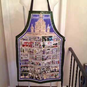 Vintage 80's Harrods Knightsbridge Coated PVC Canvas Kitchen Apron
